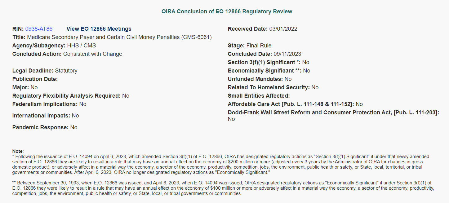 Section 111 Civil Monetary Penalty Rulemaking Update